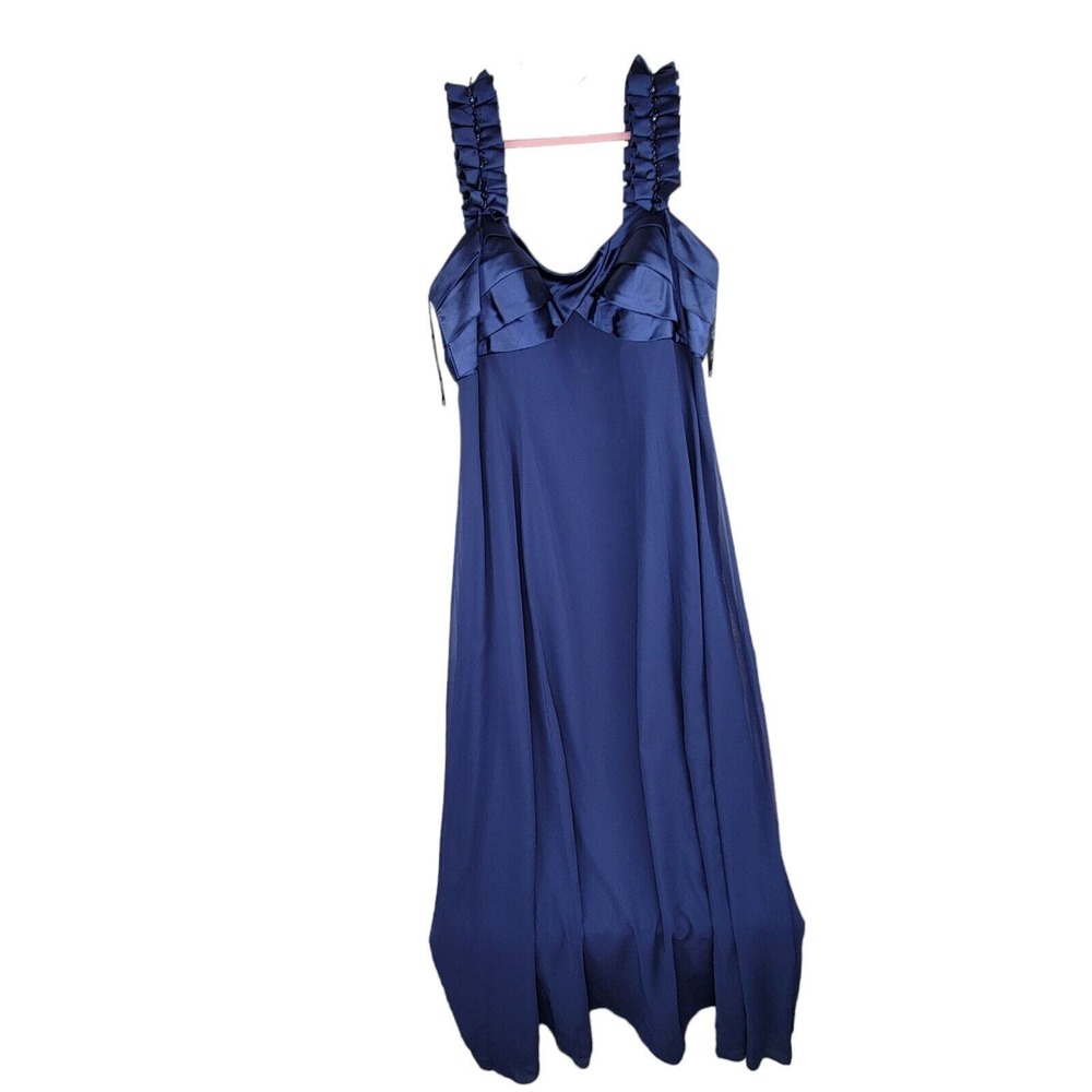 CITY CHIC Blue Satin Beaded Lined Evening Wedding Dress Plus Size Medium